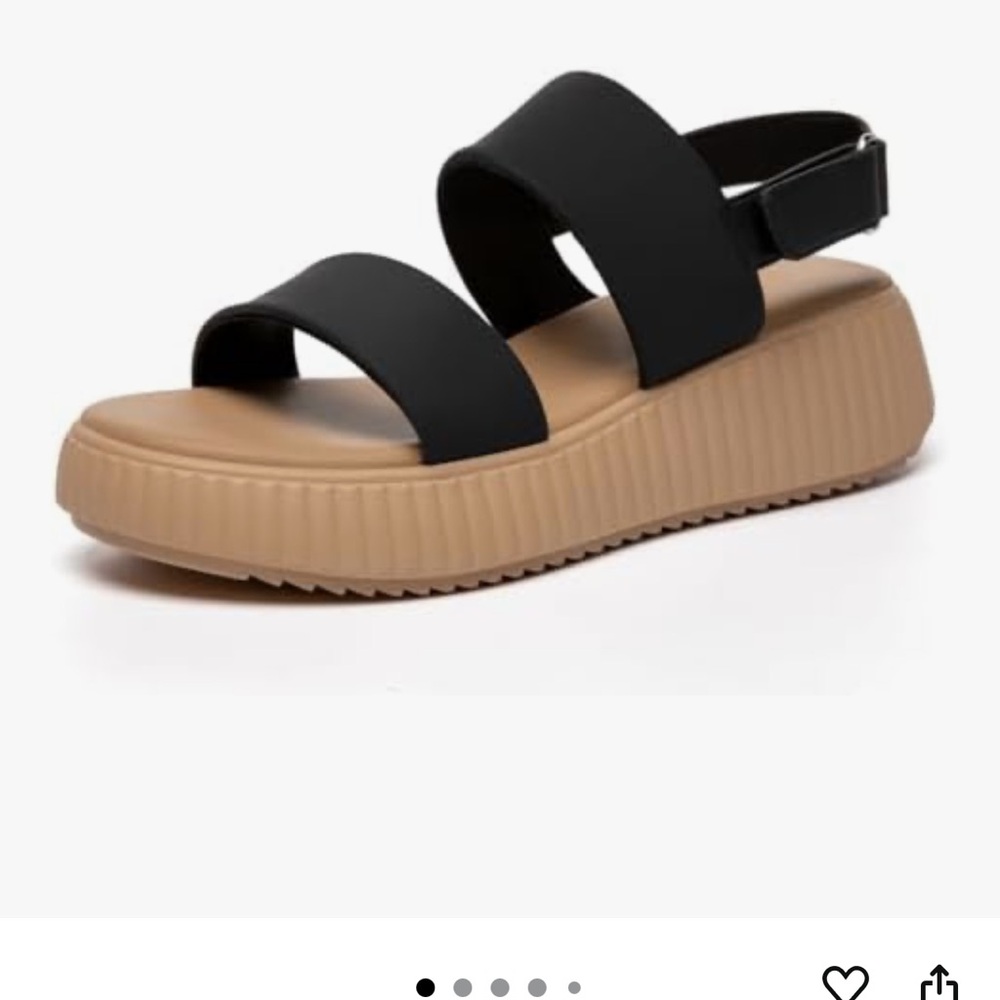 Rihero Black and Tan Women's Platform wedge Sandals size 8